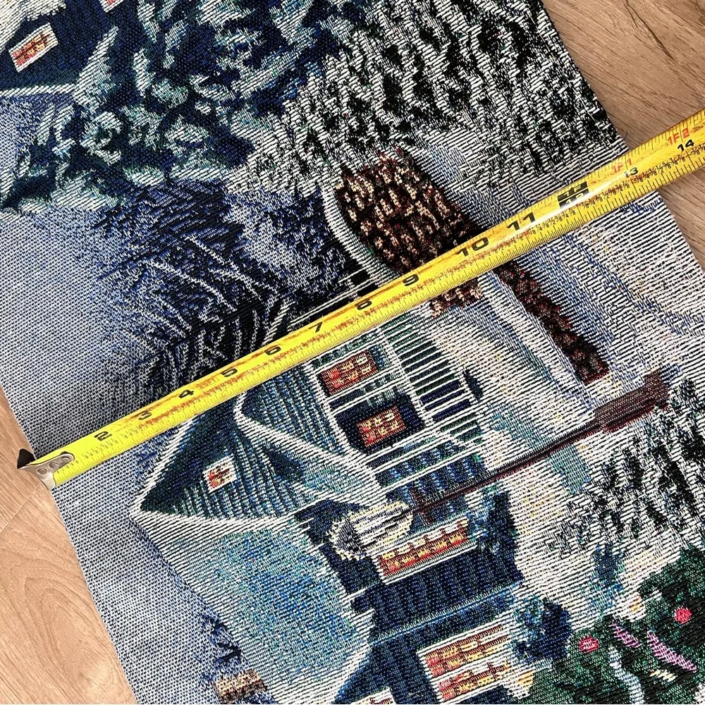 Christmas Tapestry Table Runner Winter Scene & Horse Tree‎ 70” X  13”